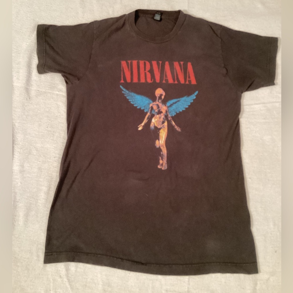 Nirvana In Utero Tultex Black T-Shirt with Tear-away Tag Women's Size Medium